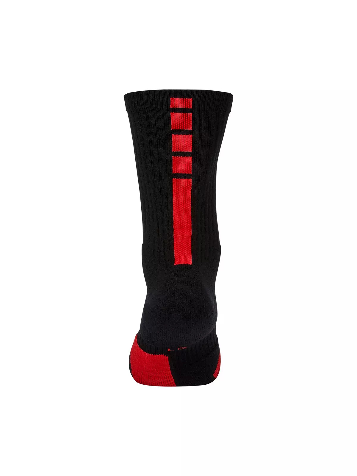 Elite Unisex Crew Basketball Socks - Black/Red - 2