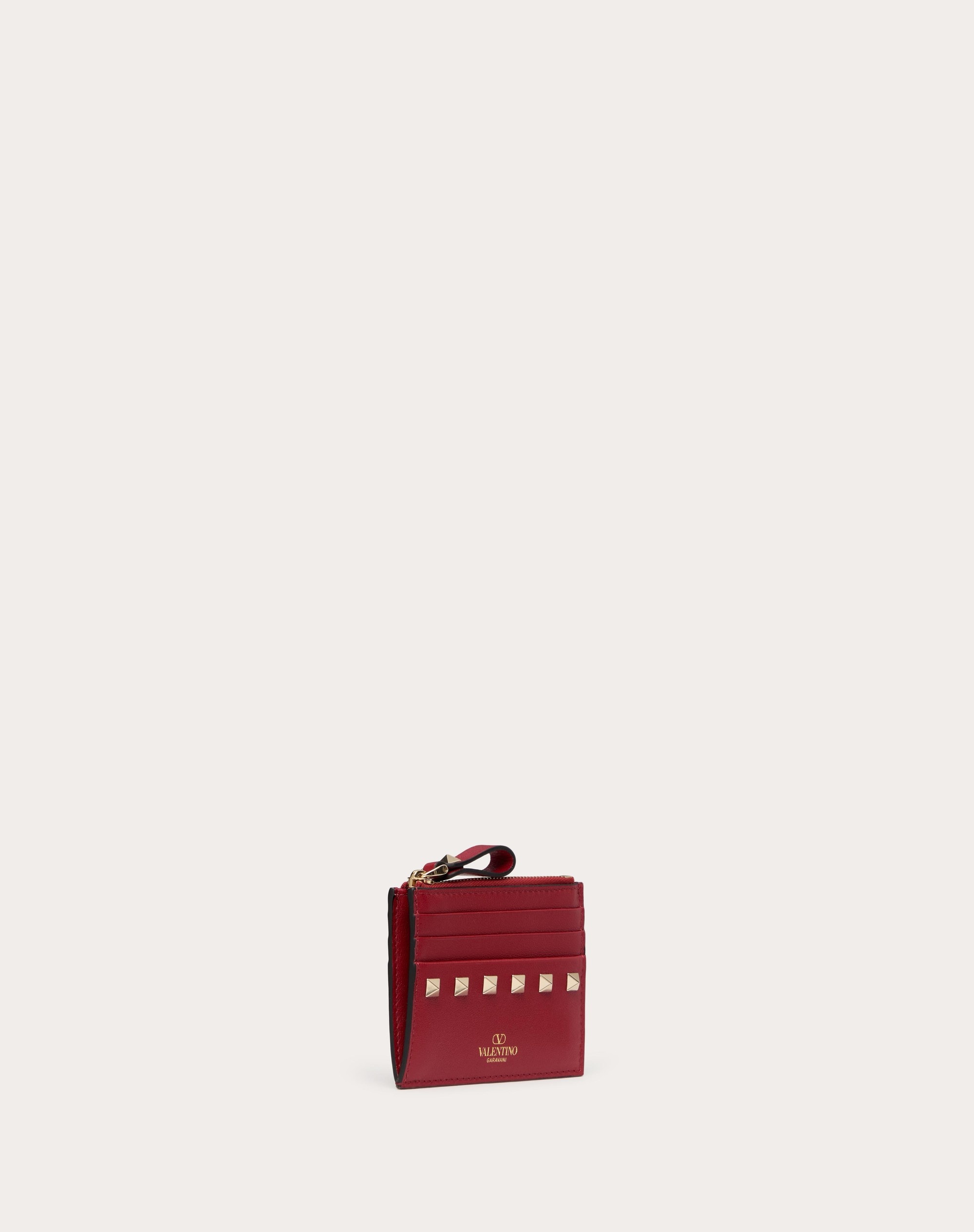 ROCKSTUD CALFSKIN CARDHOLDER WITH ZIPPER - 4