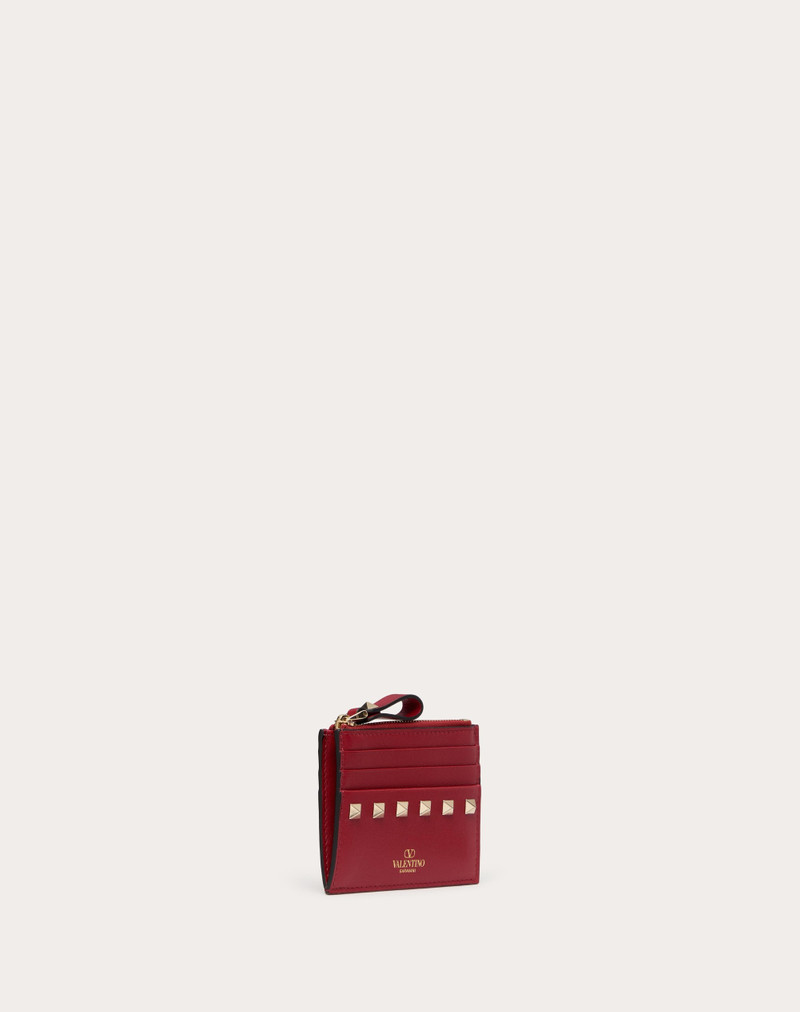 ROCKSTUD CALFSKIN CARDHOLDER WITH ZIPPER 4