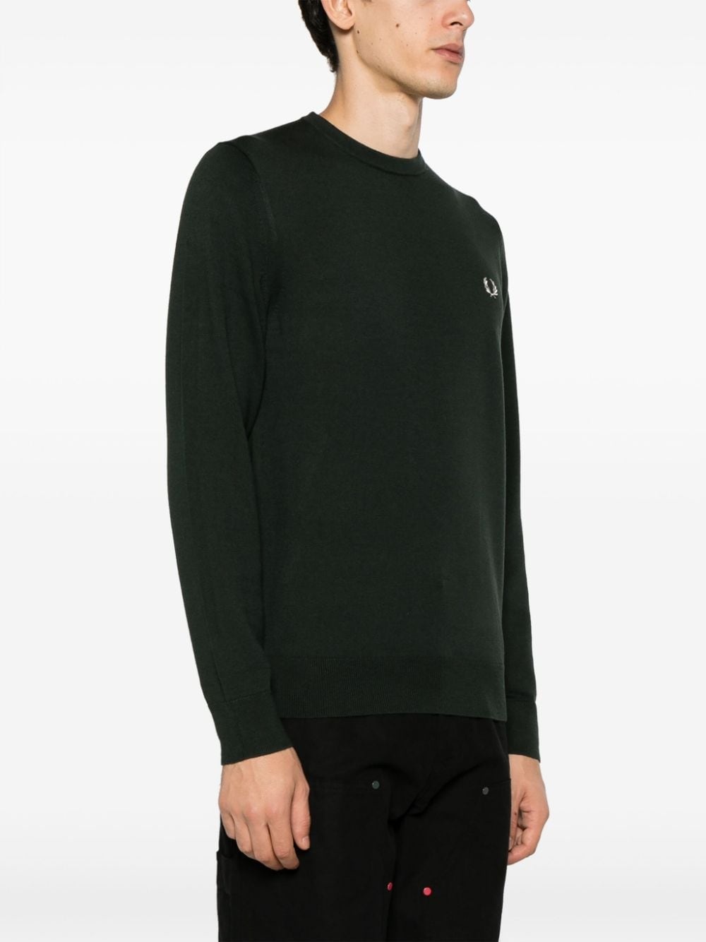 logo-embroidered crew-neck jumper - 3