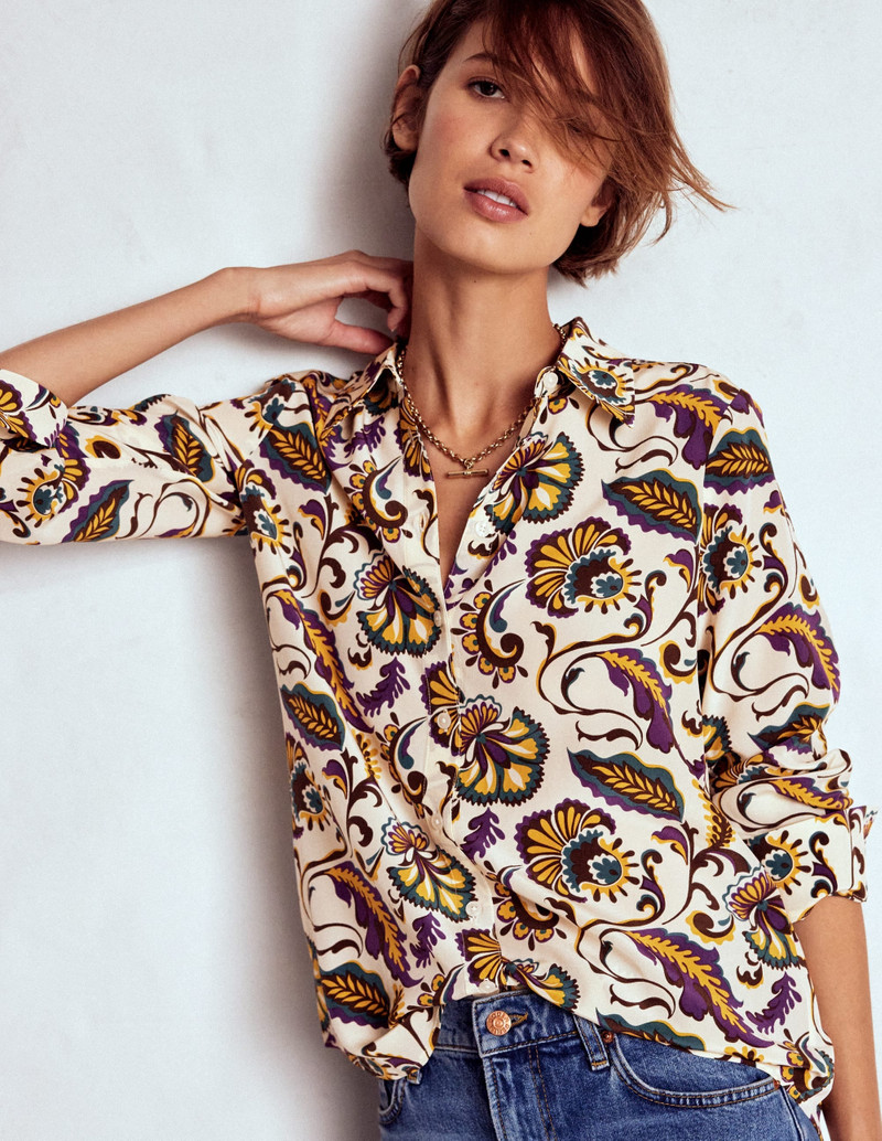 Sienna Silk Shirt-Multi, Ornate Meadow 5