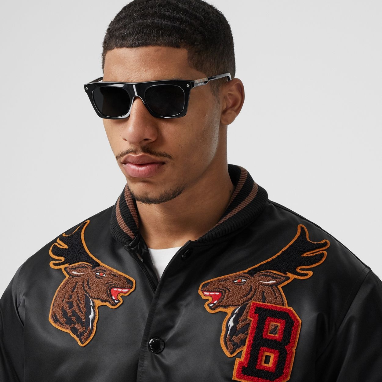 Varsity Graphic Satin Bomber Jacket - 3