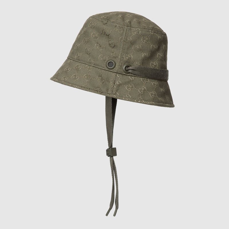 GUCCI GG canvas bucket hat with tie outlook