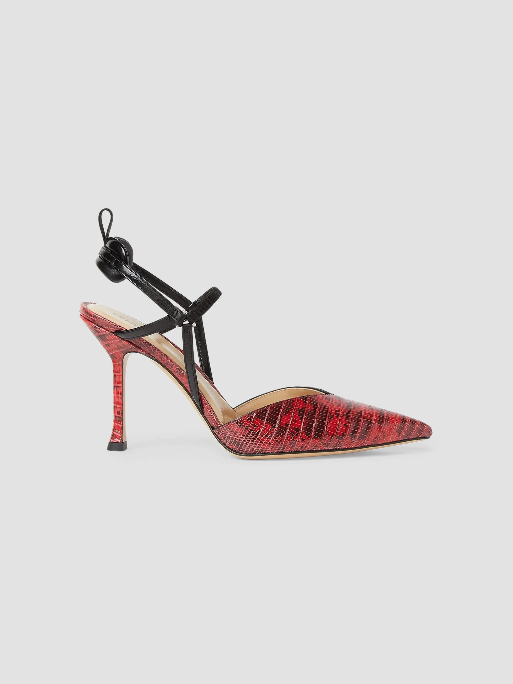 Women's Very Colibri 95MM Lizard-Embossed Leather Slingback Pumps - Noir Nero - 1