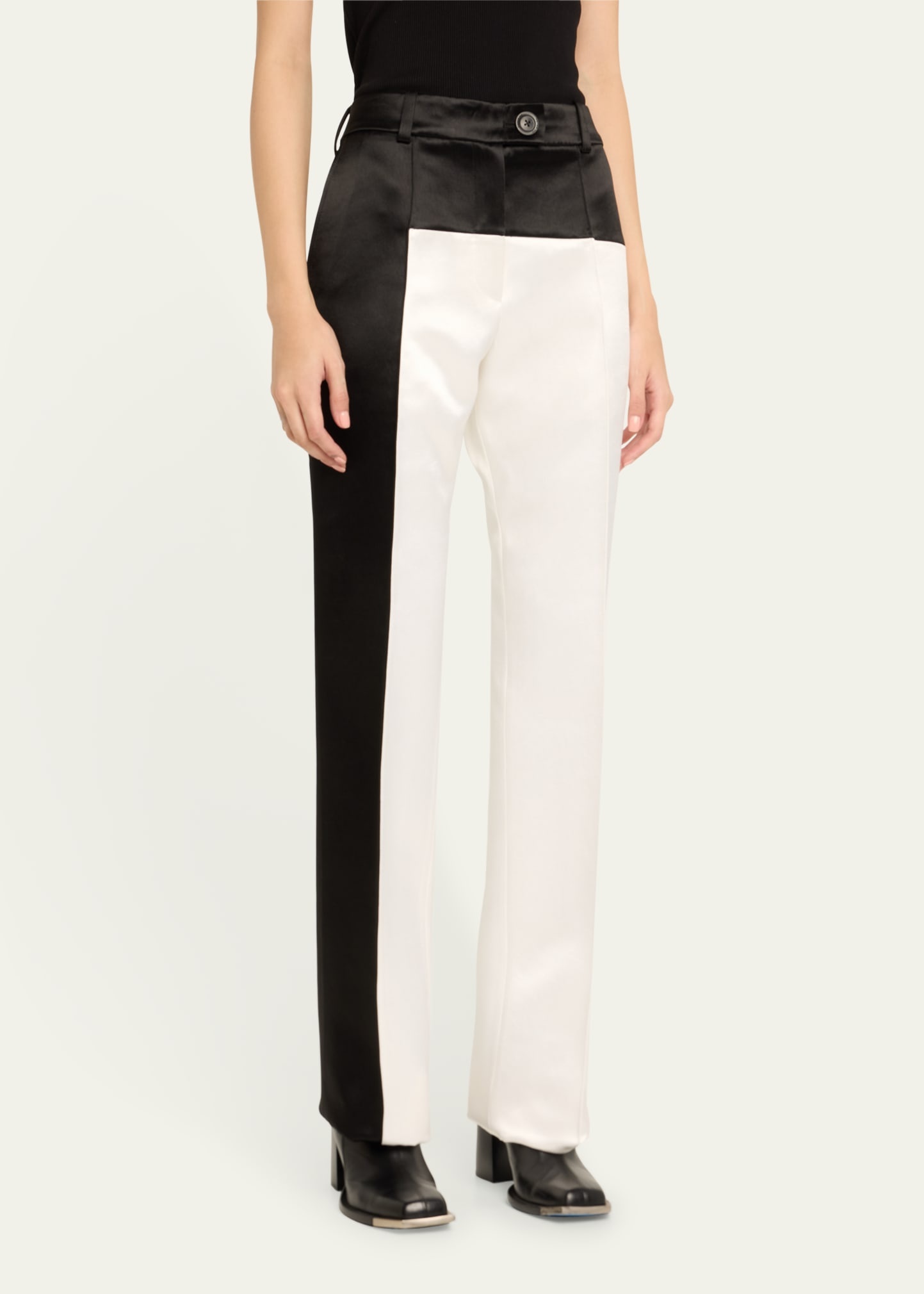 Colorblock Straight Leg Pants - 4