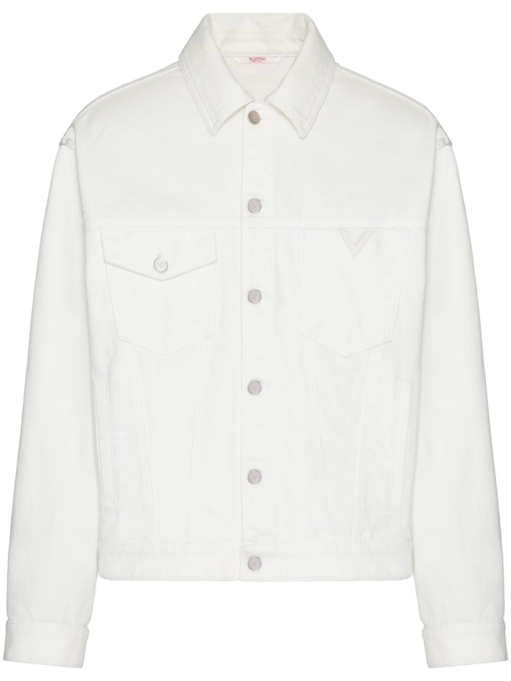 logo-plaque denim jacket - 1