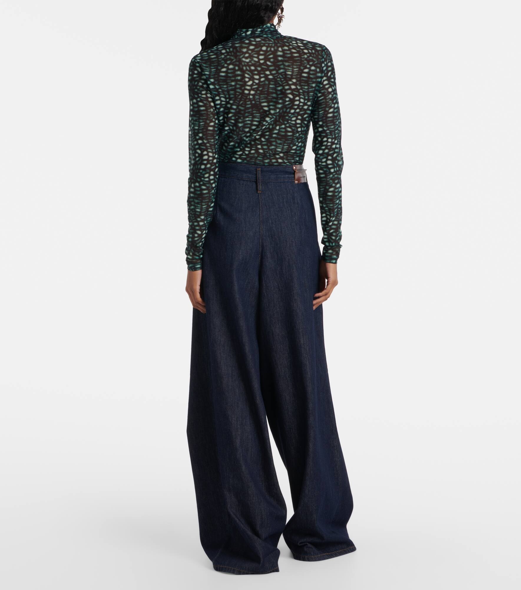 Pleated high-rise wide-leg pants - 3