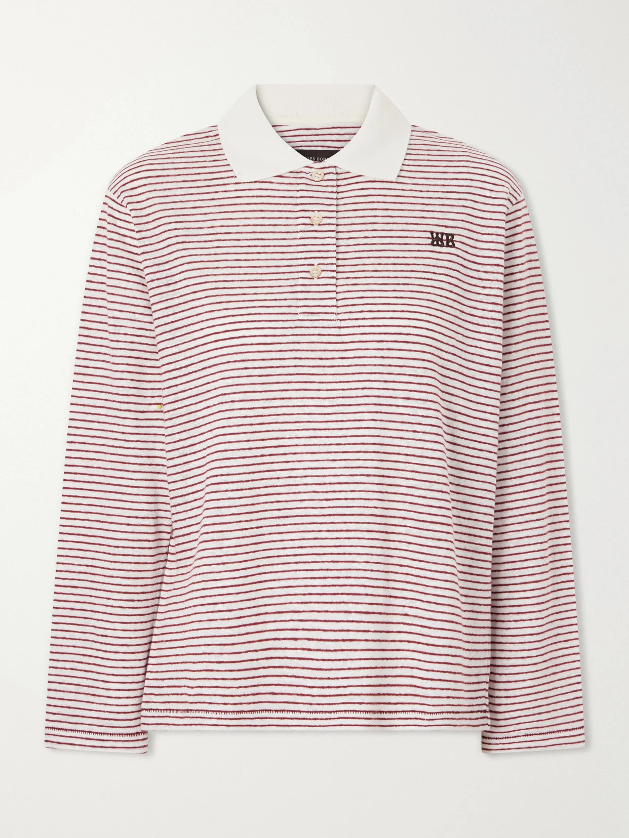 Trust Logo-embroidered Striped Cotton And Linen-blend Polo T-shirt - 1