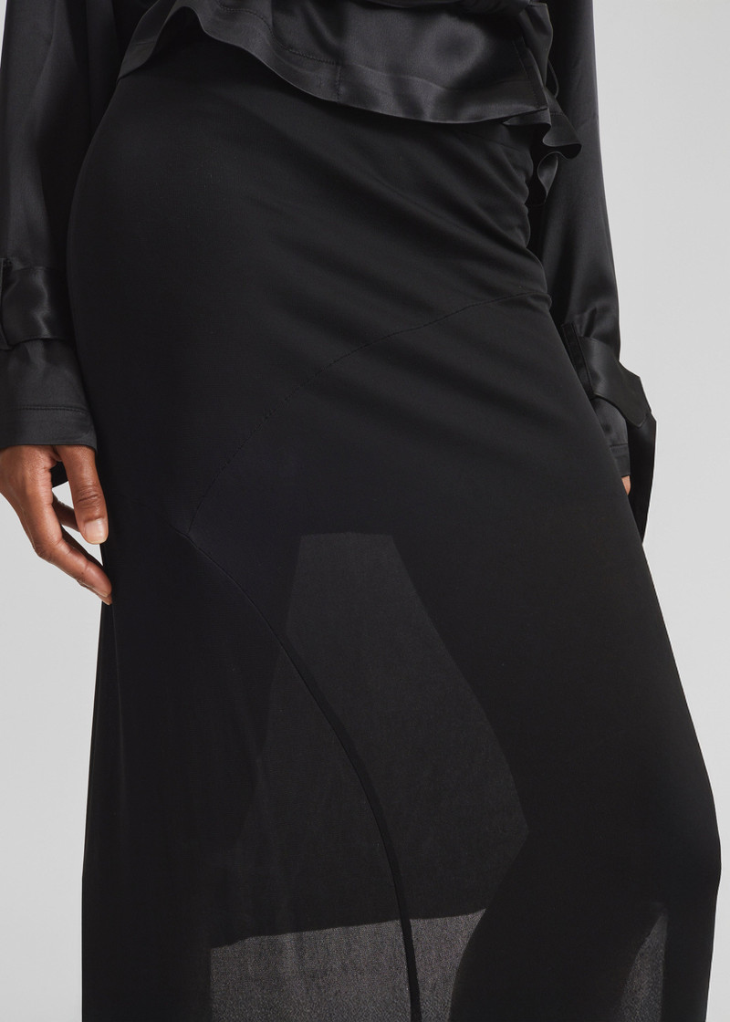 Kitty Sheer Asymmetric Skirt - Black 8