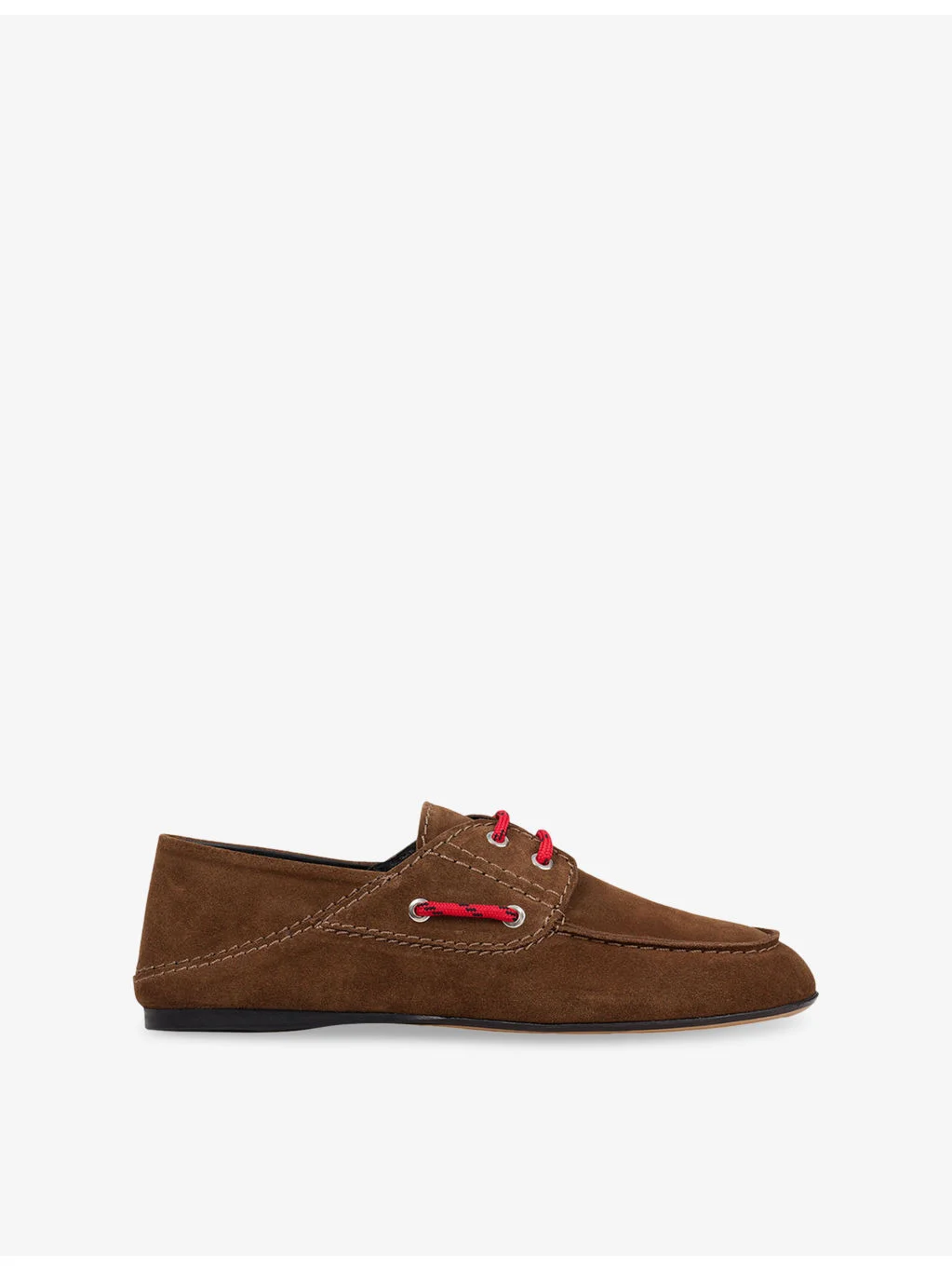 Lace-Up Suede Boat Shoes - 1