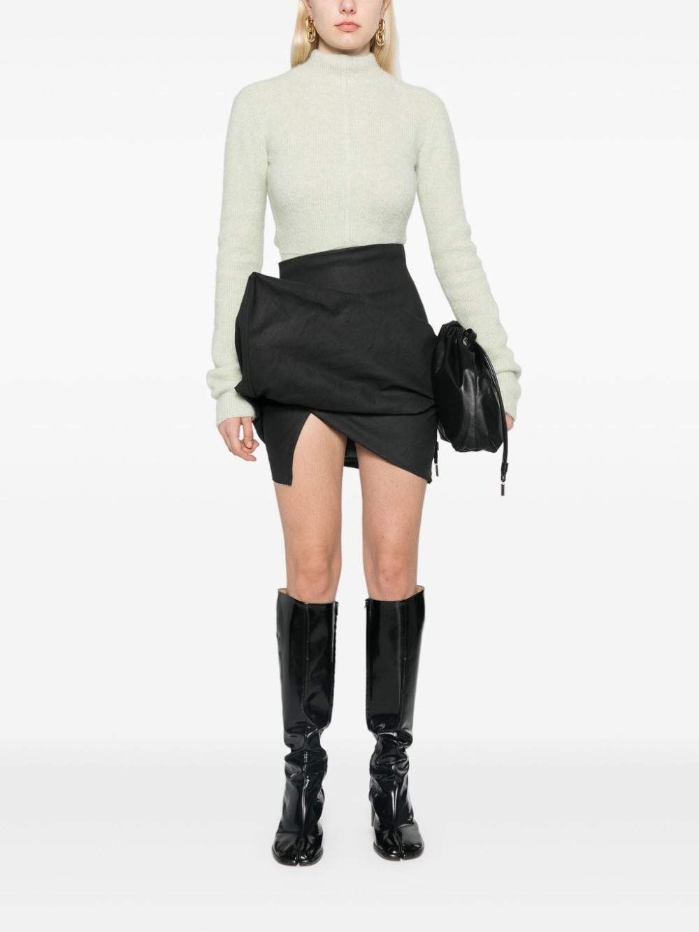 draped mini skirt - 2