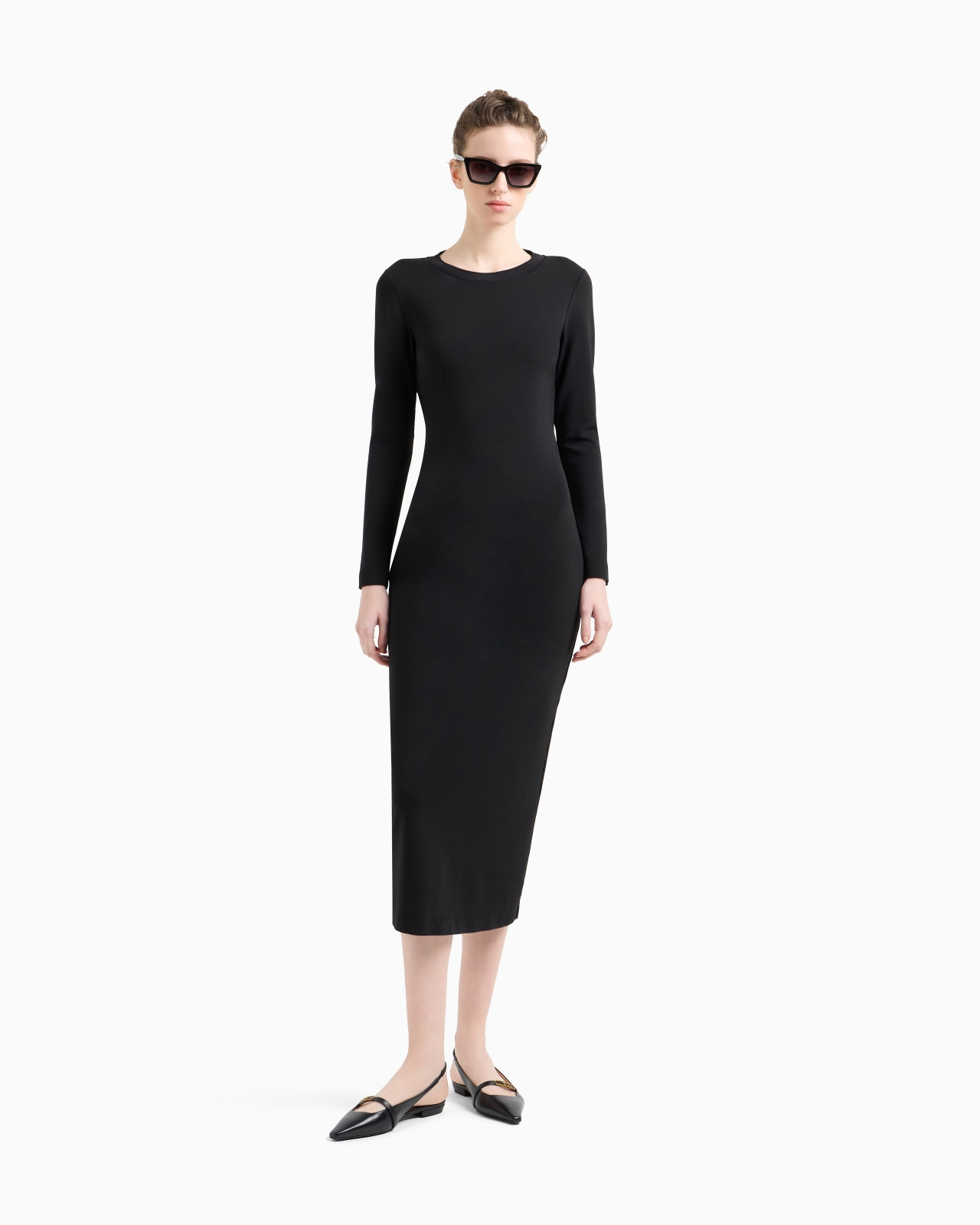 LONG DRESS IN VISCOSE CRÊPE WITH KEYHOLE OPENING AT THE BACK - 2