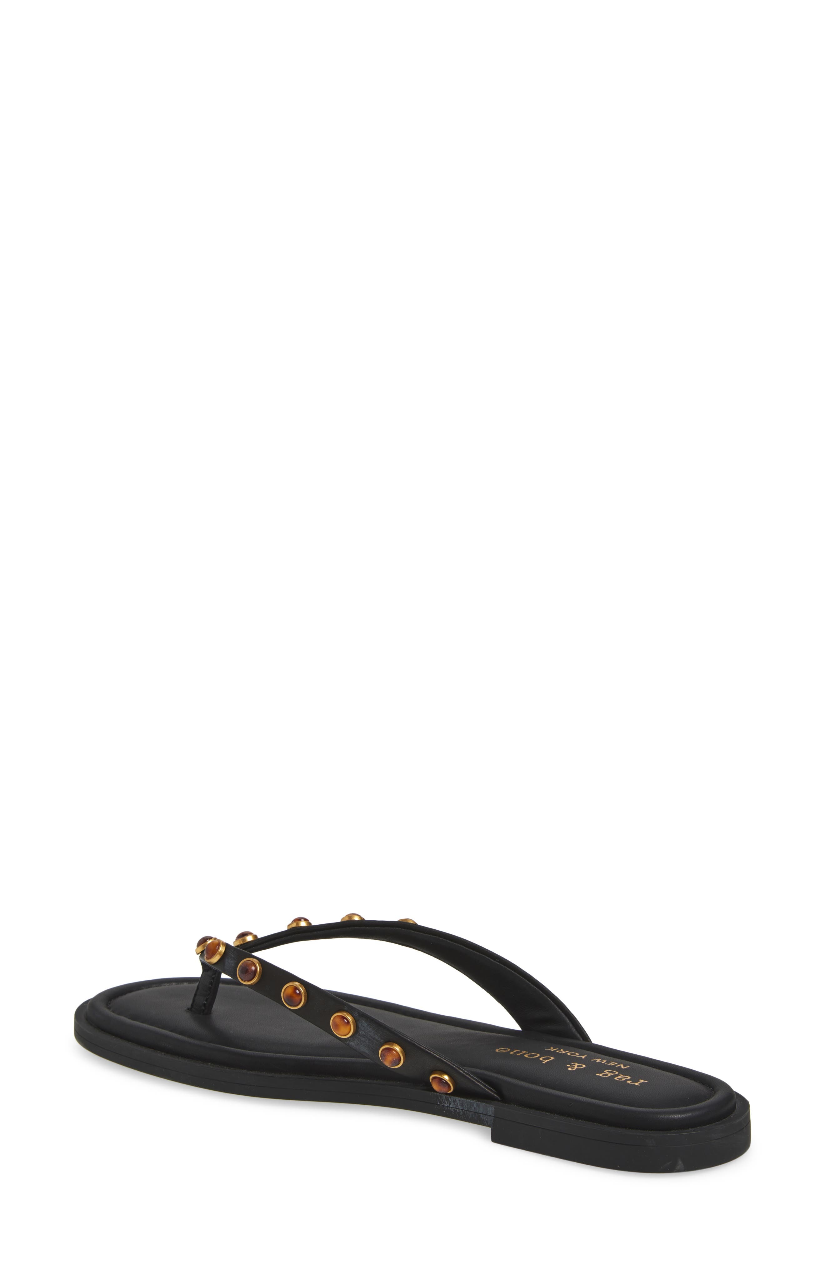 rag & bone Cabochon Gia Flip Flop in Black at Nordstrom - 2