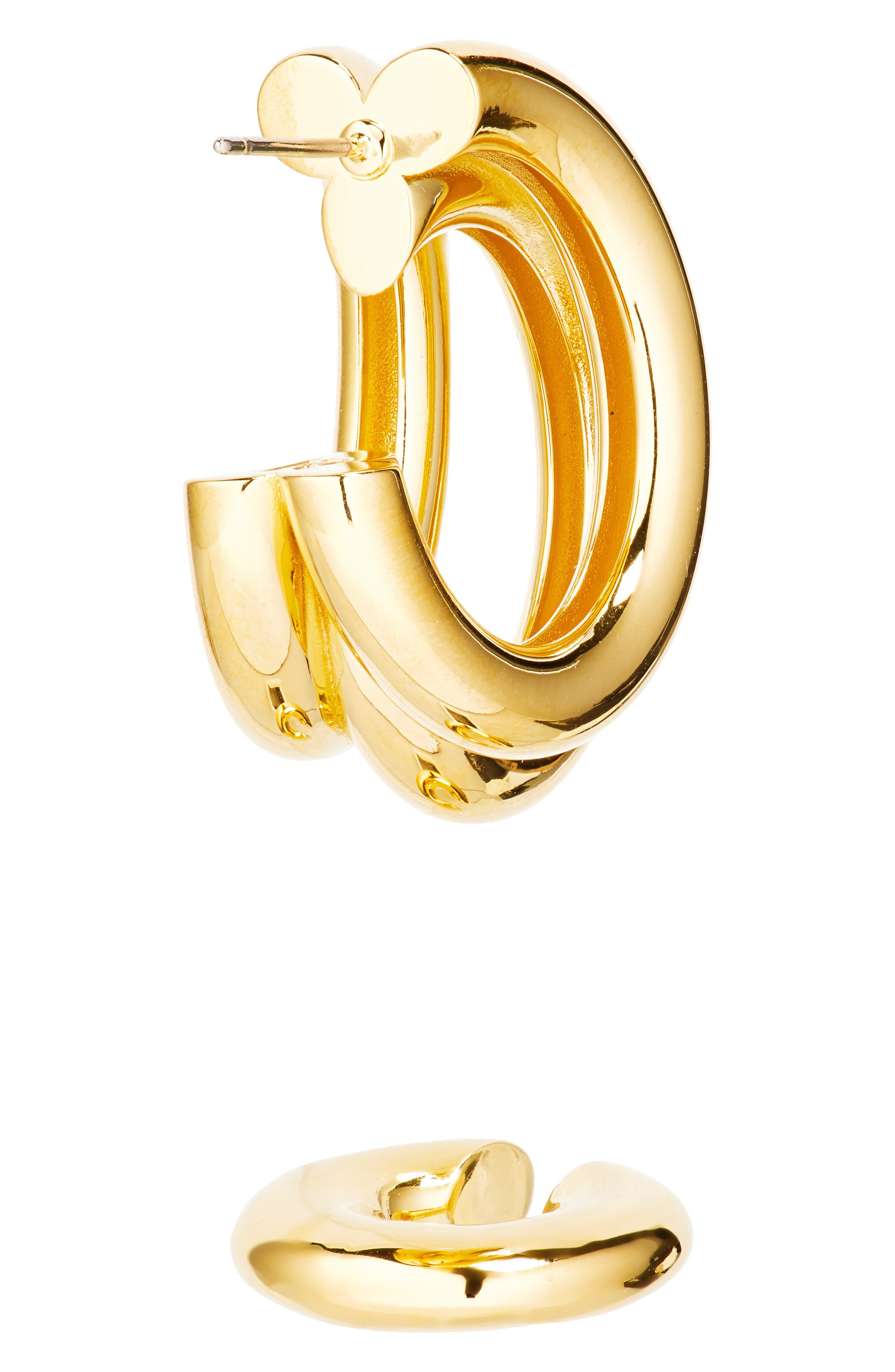 Rabanne Triple Loop Hoop Earrings & Ear Cuff Set in Gold at Nordstrom - 4