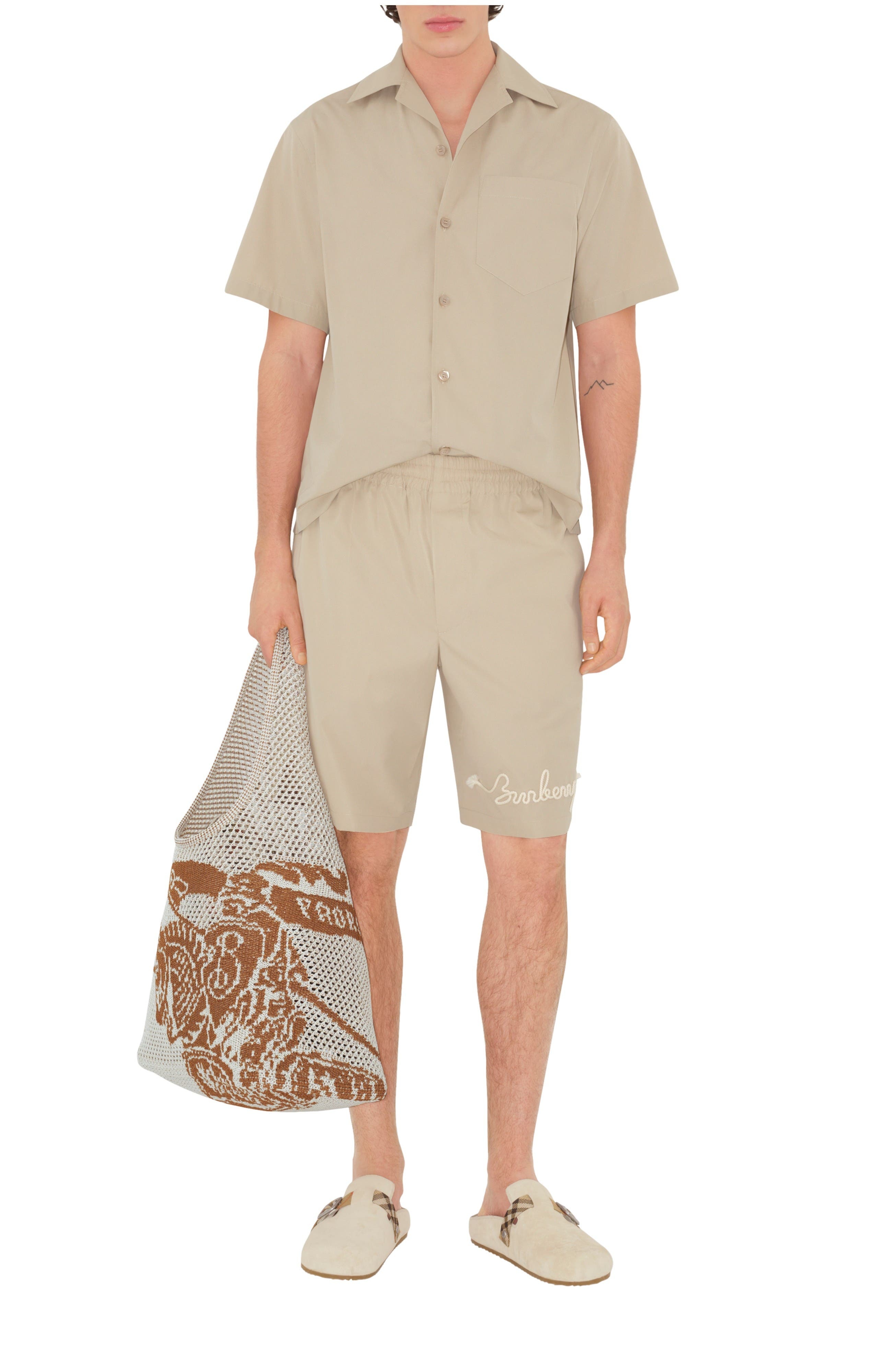 burberry Knot Logo Cotton Shorts in Fossil at Nordstrom - 2