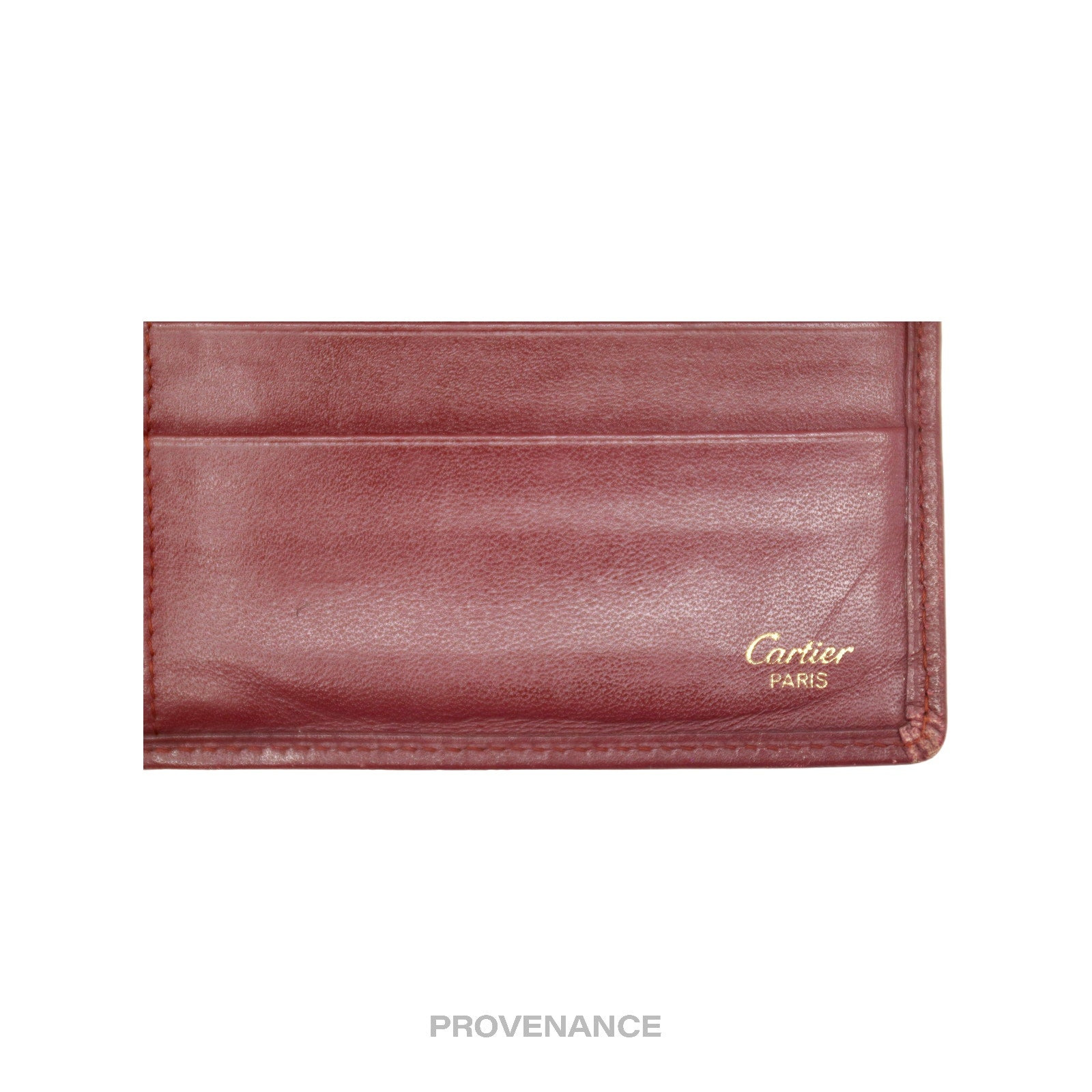 Cartier 10CC Bifold Wallet - Burgundy Calfskin Leather - 6
