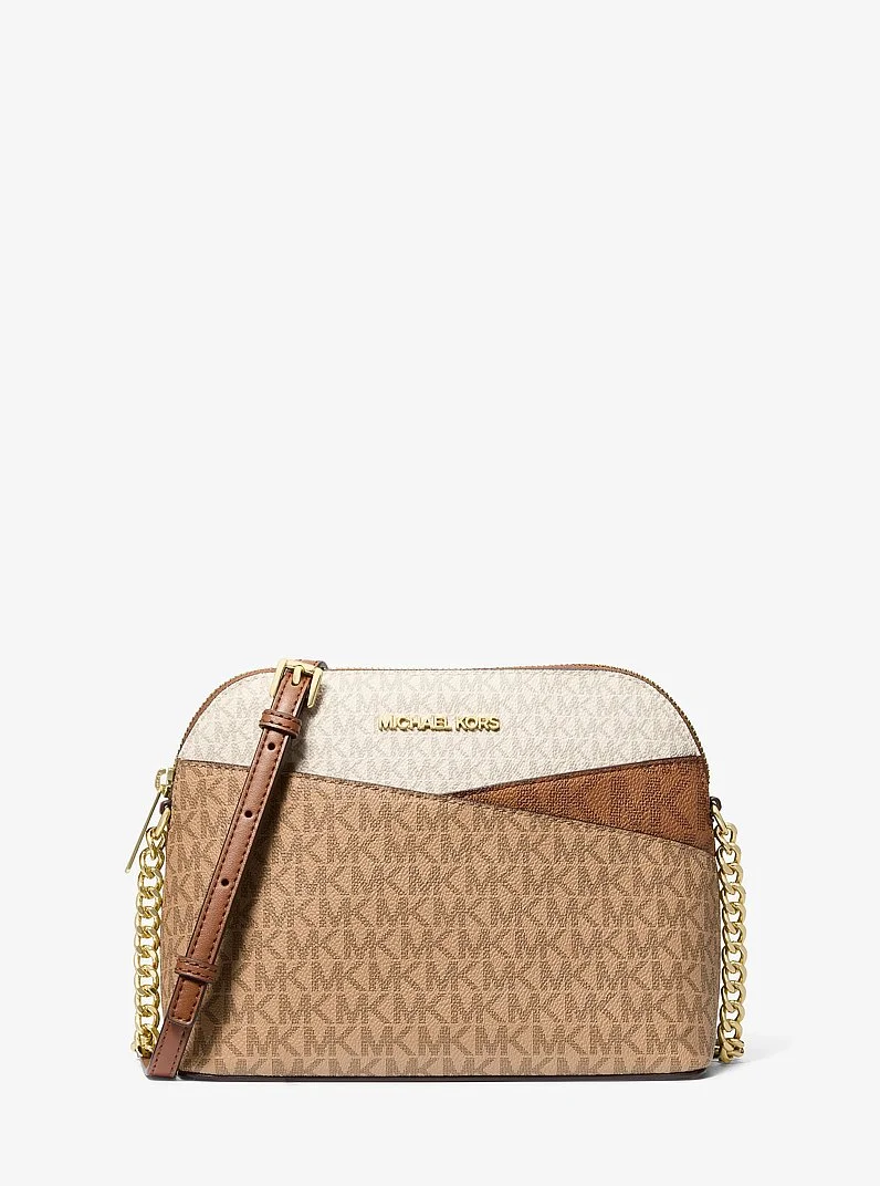 Jet Set Travel Medium Color-Block Signature Logo Crossbody Bag - 1