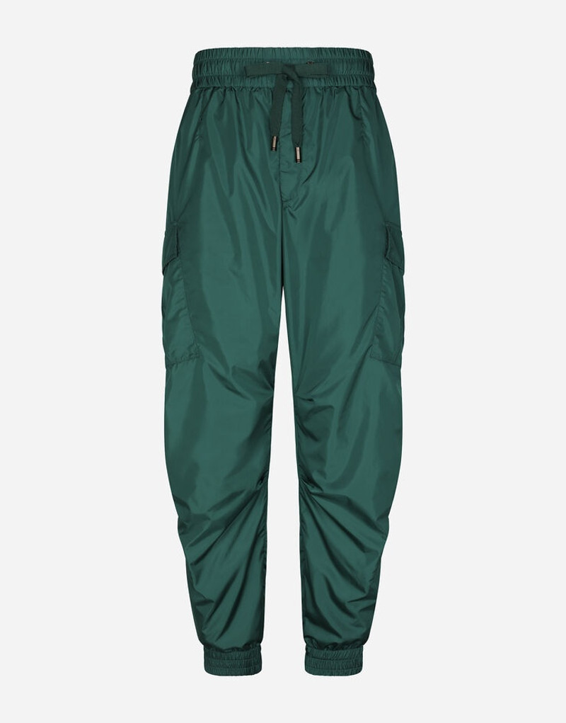 Nylon cargo pants with logo tag 1
