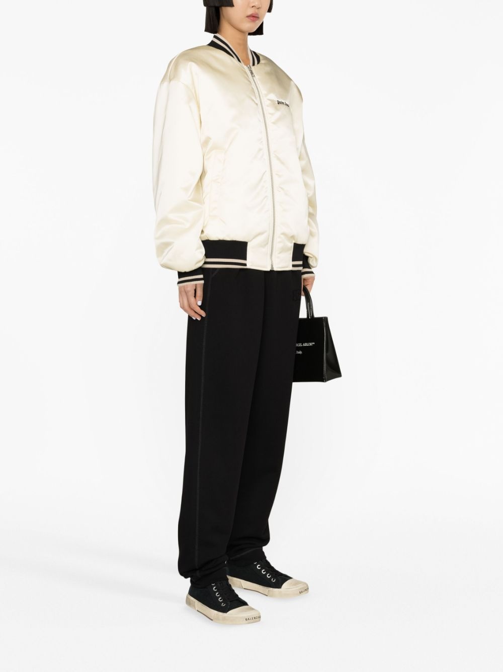 logo-print bomber jacket - 3