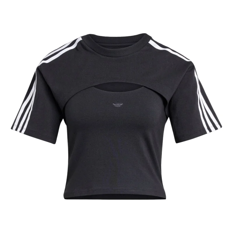 (WMNS) adidas Two-piece Short-Sleeved Top Asia Sizing 'Black' JD0042 - 1