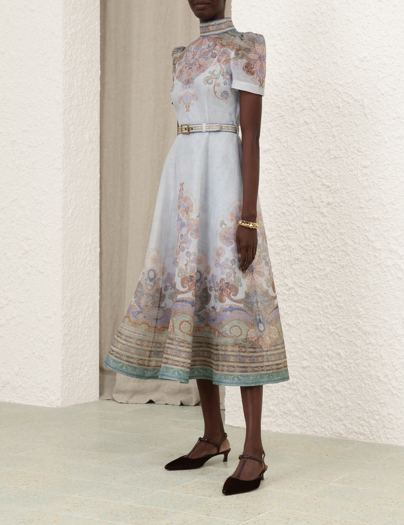 Zimmermann EDEN BELTED MIDI DRESS - 8076DF242BPA | REVERSIBLE