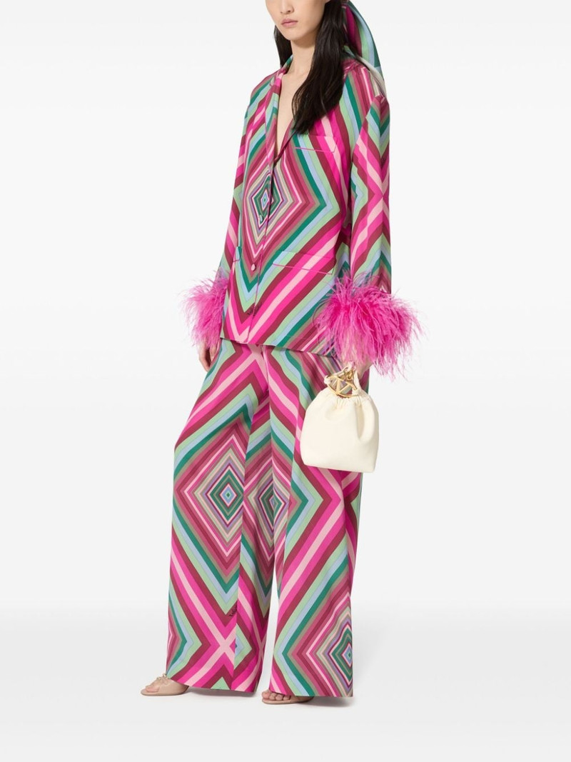 Valentino geometric-print palazzo pants outlook