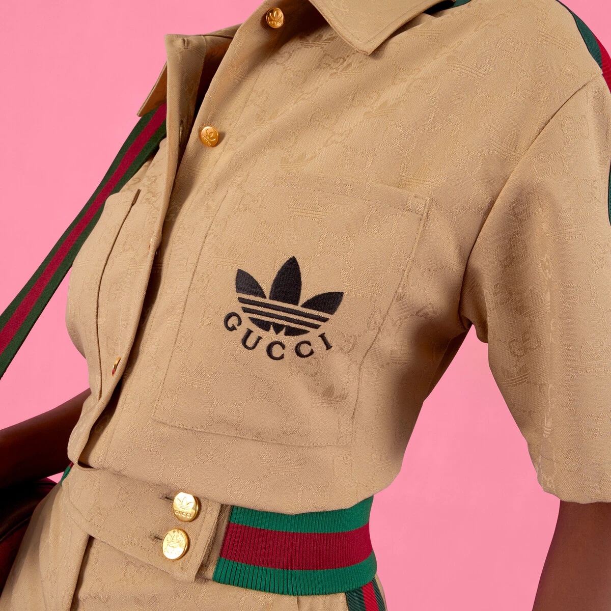 adidas x Gucci Trefoil jacquard shirt - 4