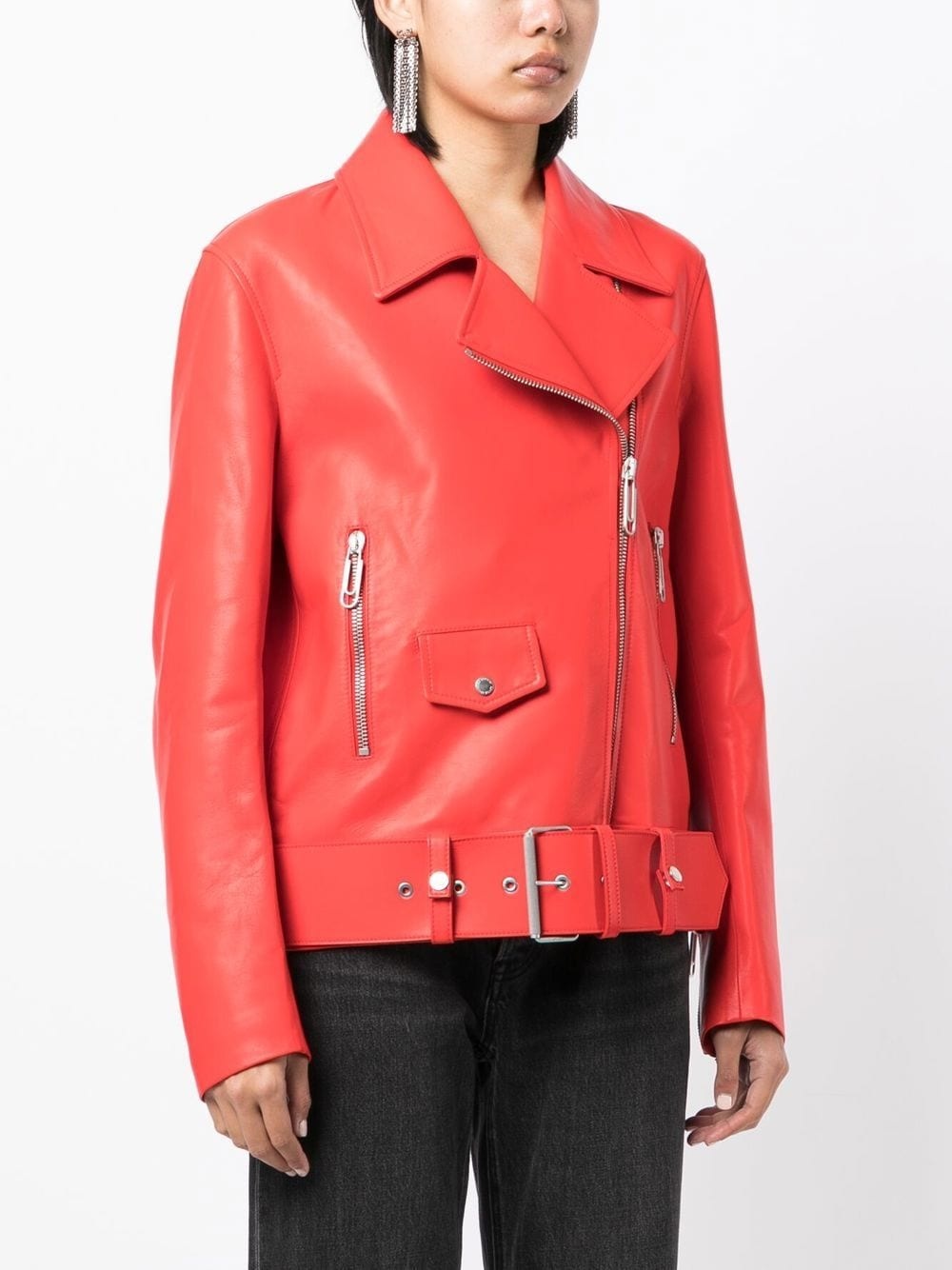 leather biker jacket - 3