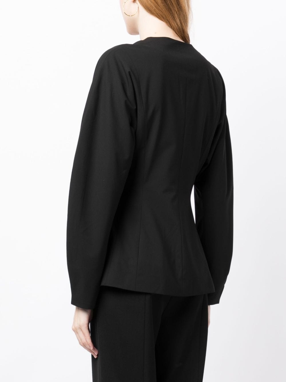 V-neck single-breasted blazer - 4