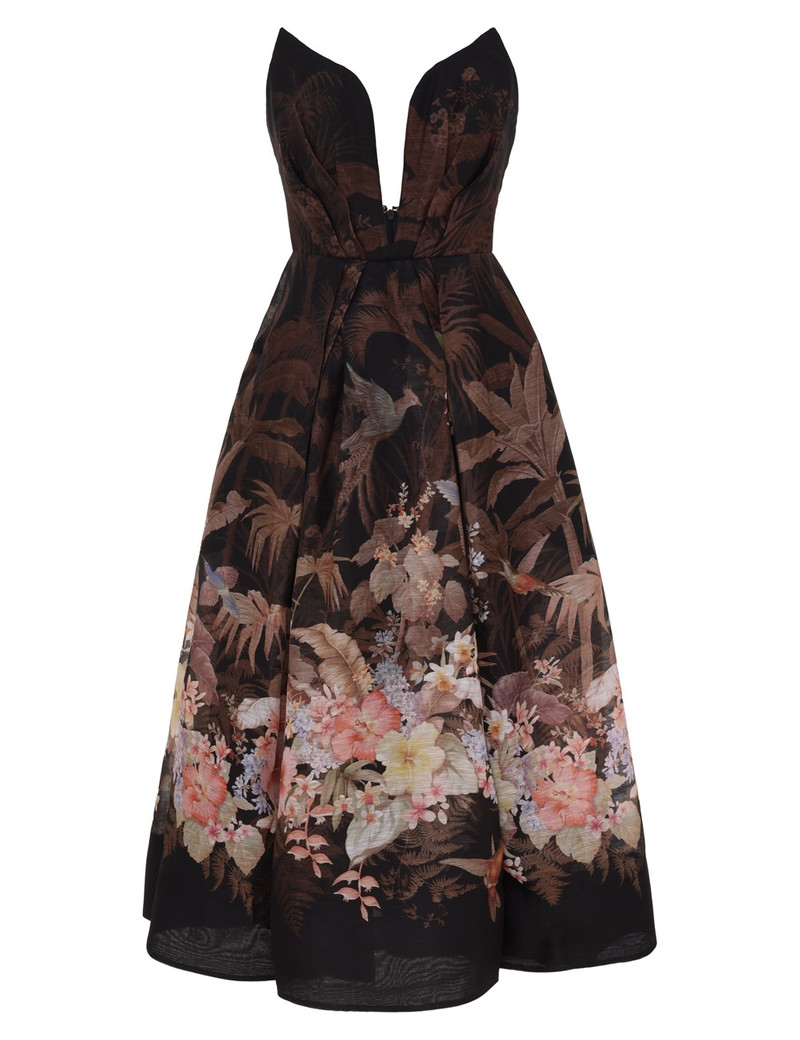 zimmermann illuminate draped mini dress Zimmermann ILLUMINATE DRAPED MIDI DRESS - 3850DS251BLKTPCL
