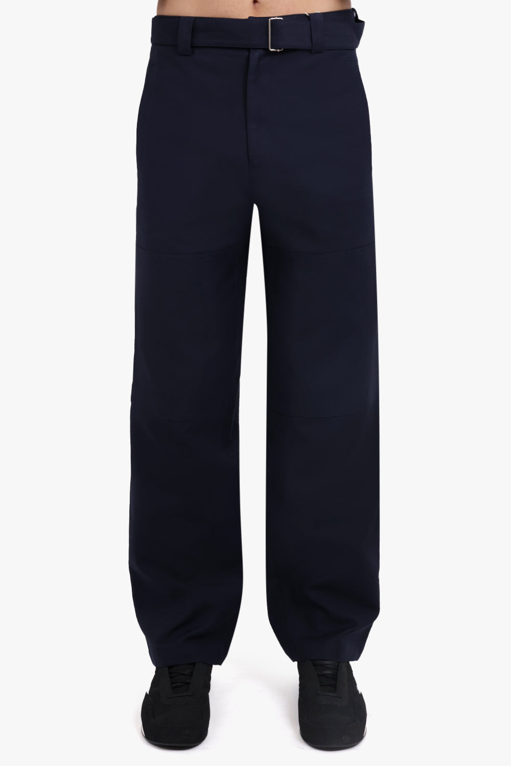 BELTED DOUBLE KNEE STRAIGHT PANT | NAVY - 3