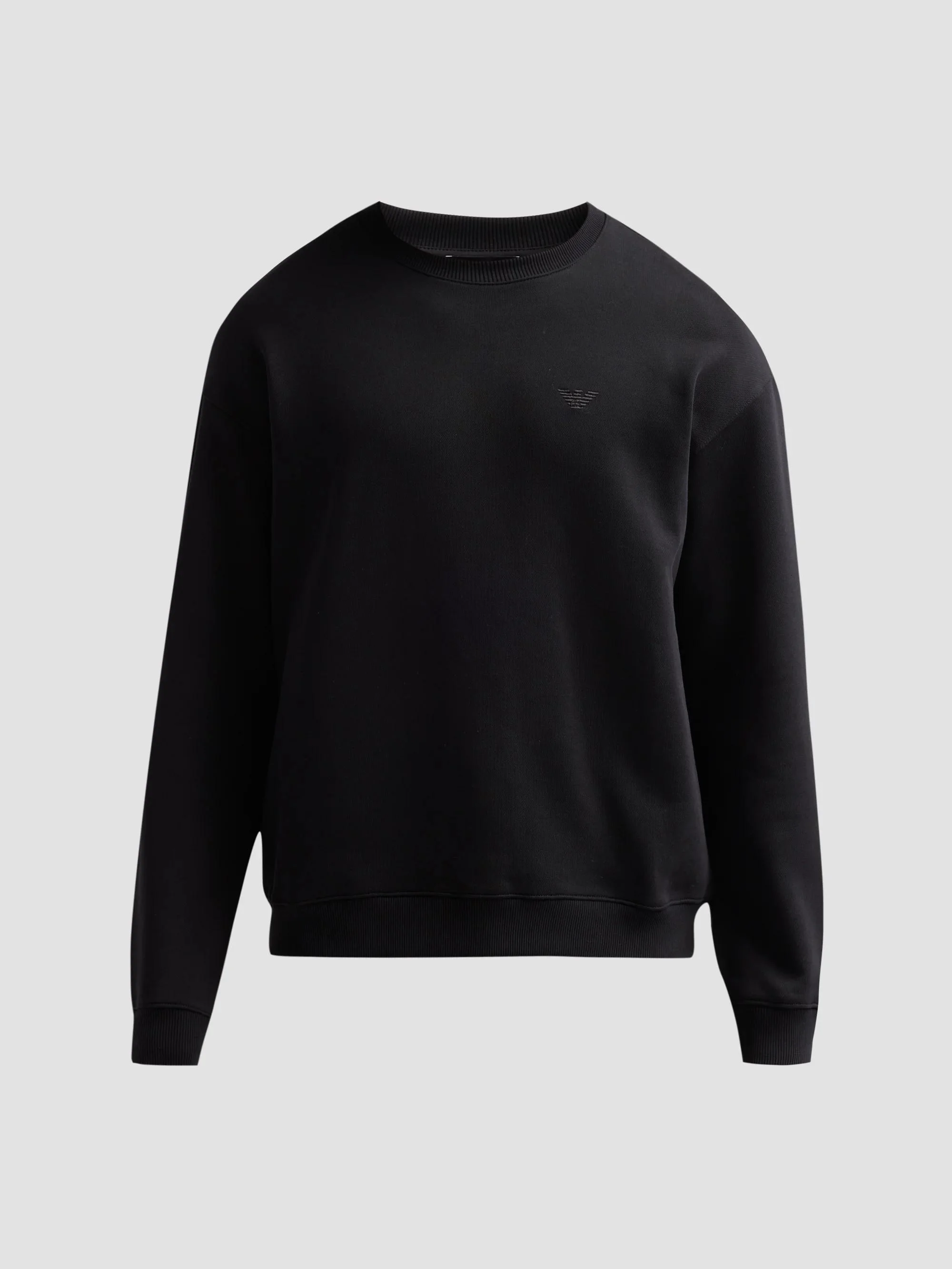 Men's Logo Jersey Crewneck Sweatshirt - Solid Black - 1