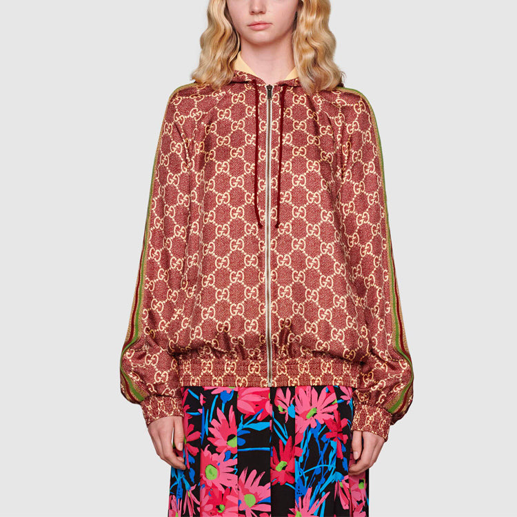 (WMNS) Gucci GG Supreme Print Silk Jacket 'Sweet Berries Rose' 631880-XJCL5-5281 - 2