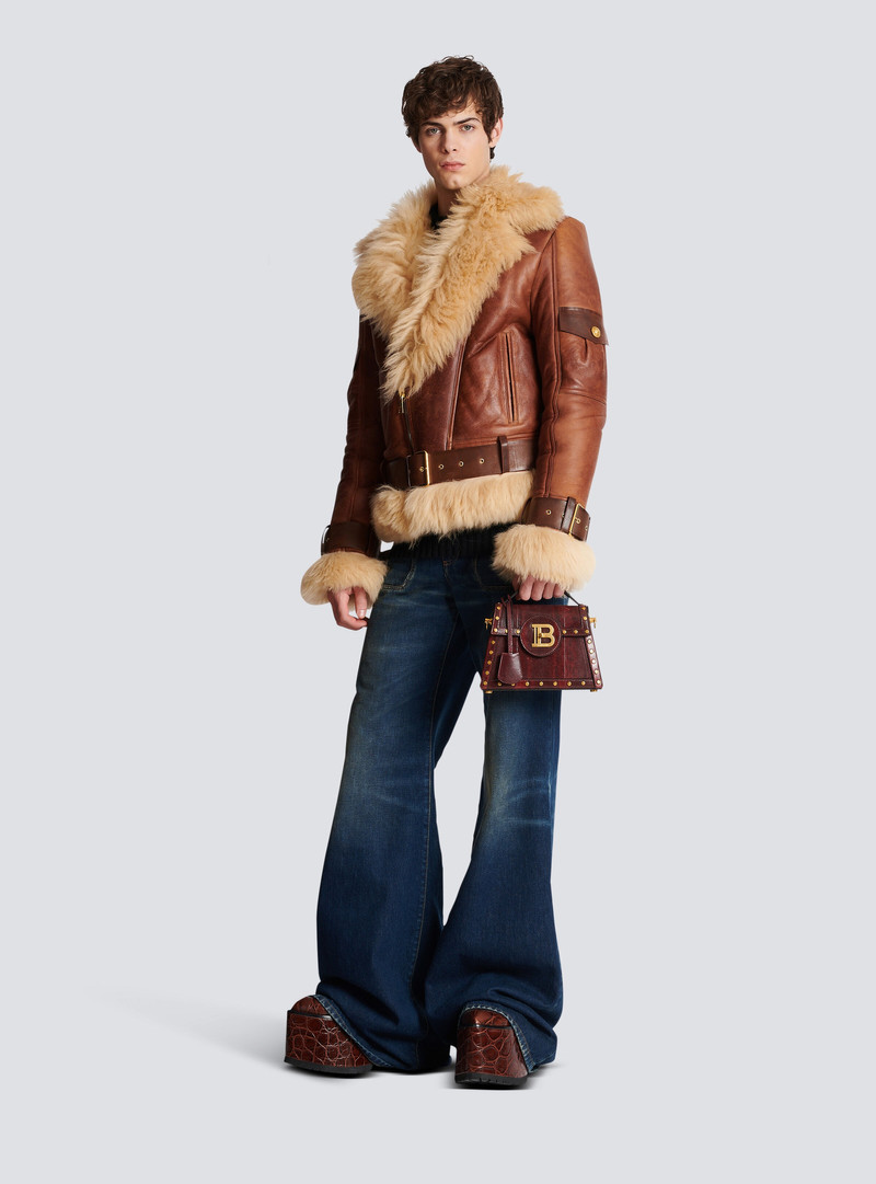 Balmain Sheepskin aviator jacket outlook
