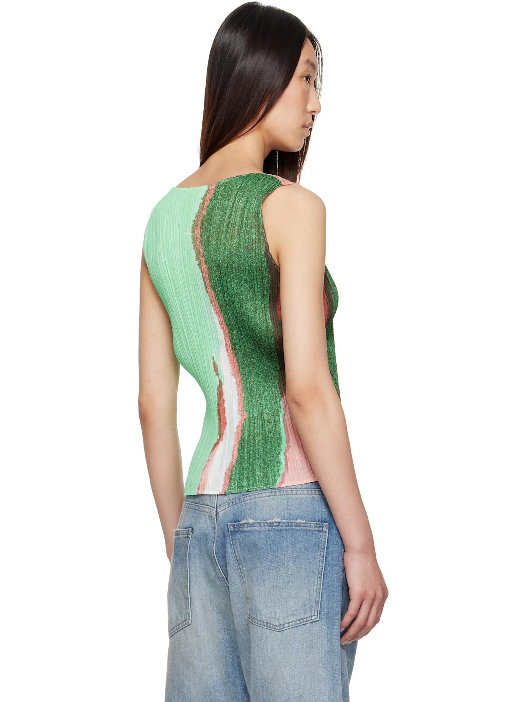 Green May Grainy Colors Tank Top - 3