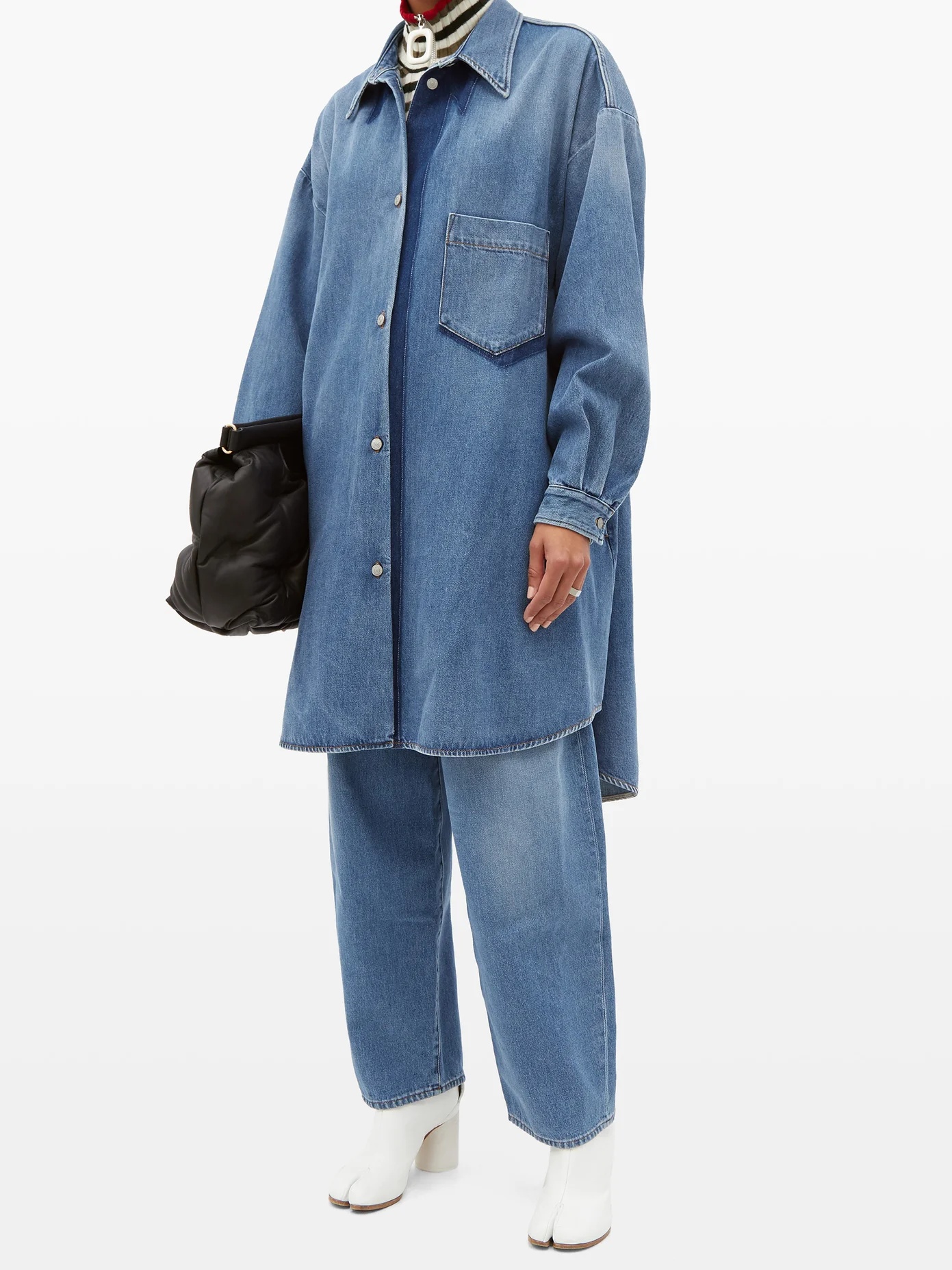 Oversized cotton-denim shirt - 6