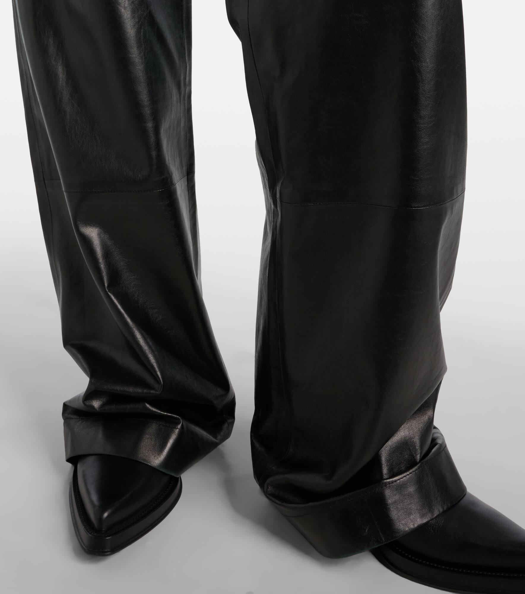 Magnus leather wide-leg pants - 5