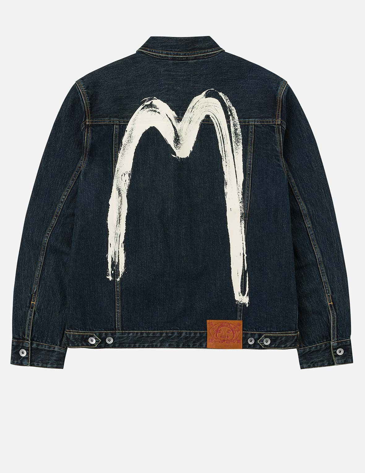 Washed Brushstroke Daicock Print Regular Fit Denim Jacket - 2