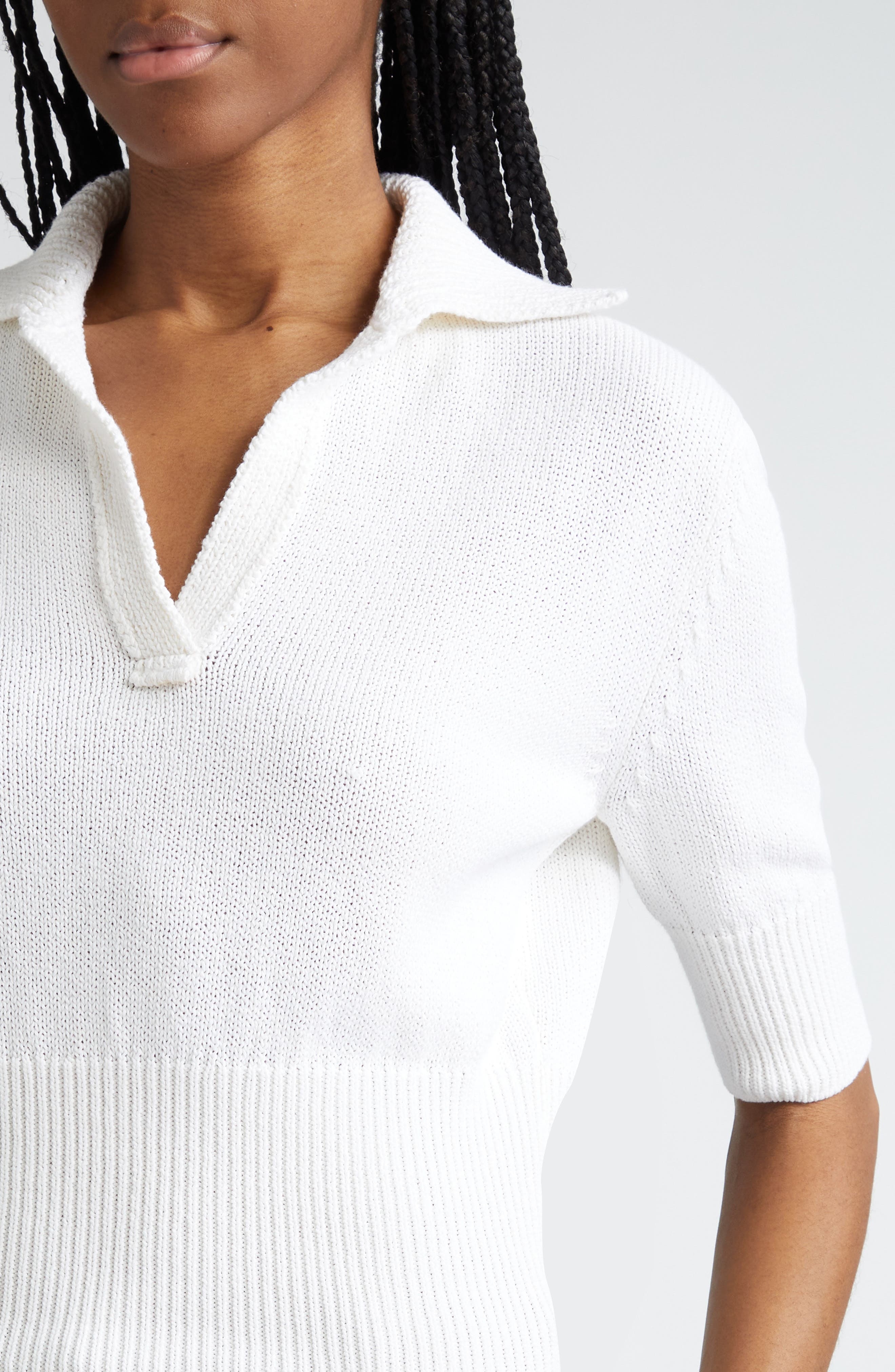 Proenza Schouler Reeve Polo Sweater in Off White at Nordstrom - 5