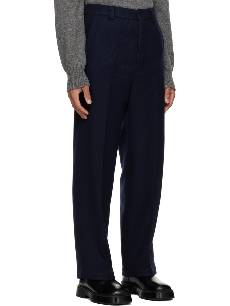 Navy Wide-Fit Trousers 2