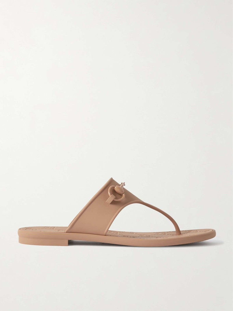 Minorca horsebit-embellished rubber flip flops 1