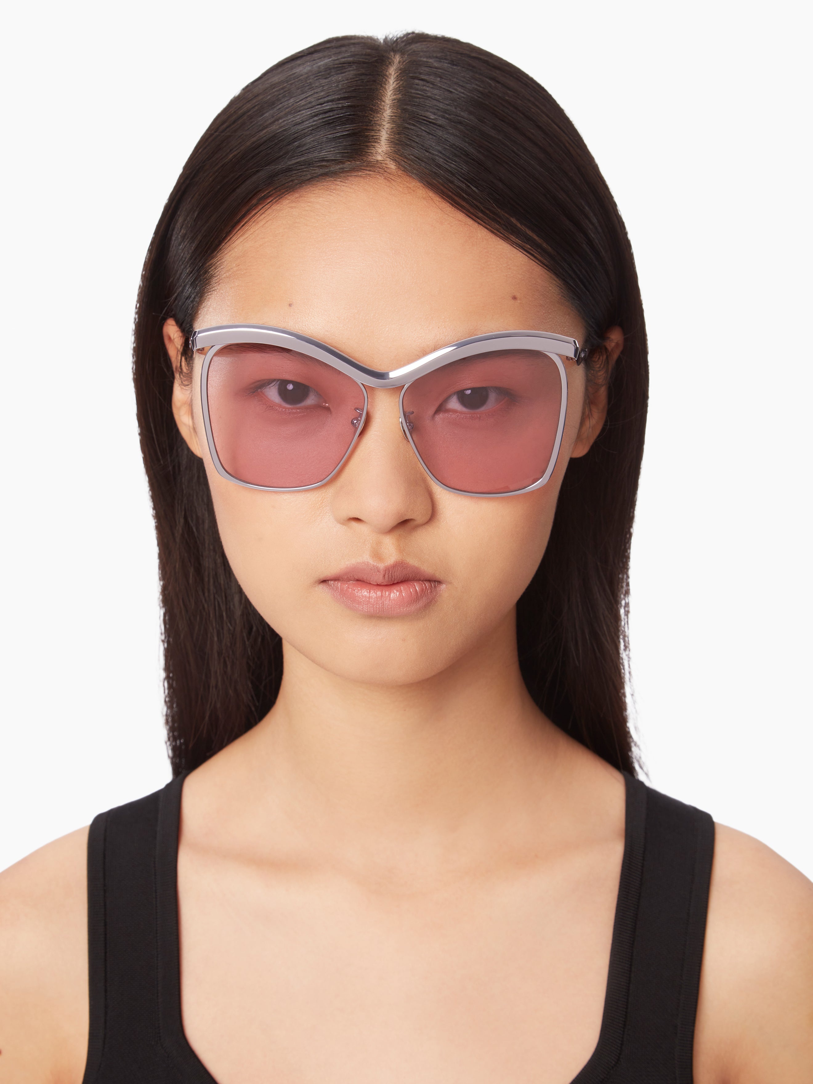 High-tide oversize shiny lilac gold Sunglasses - 2