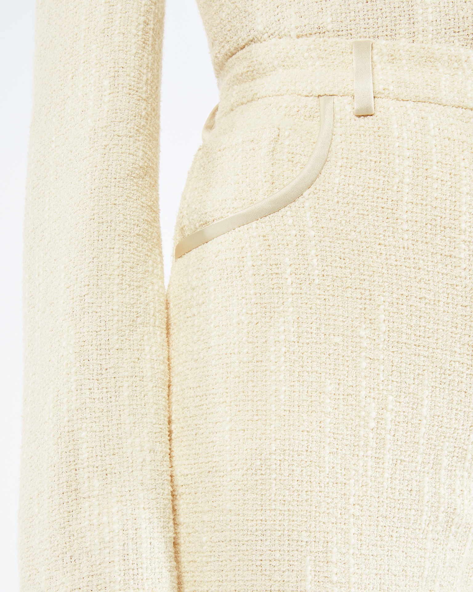 ALYNA - Textured bouclé tweed pants - Creme - 2