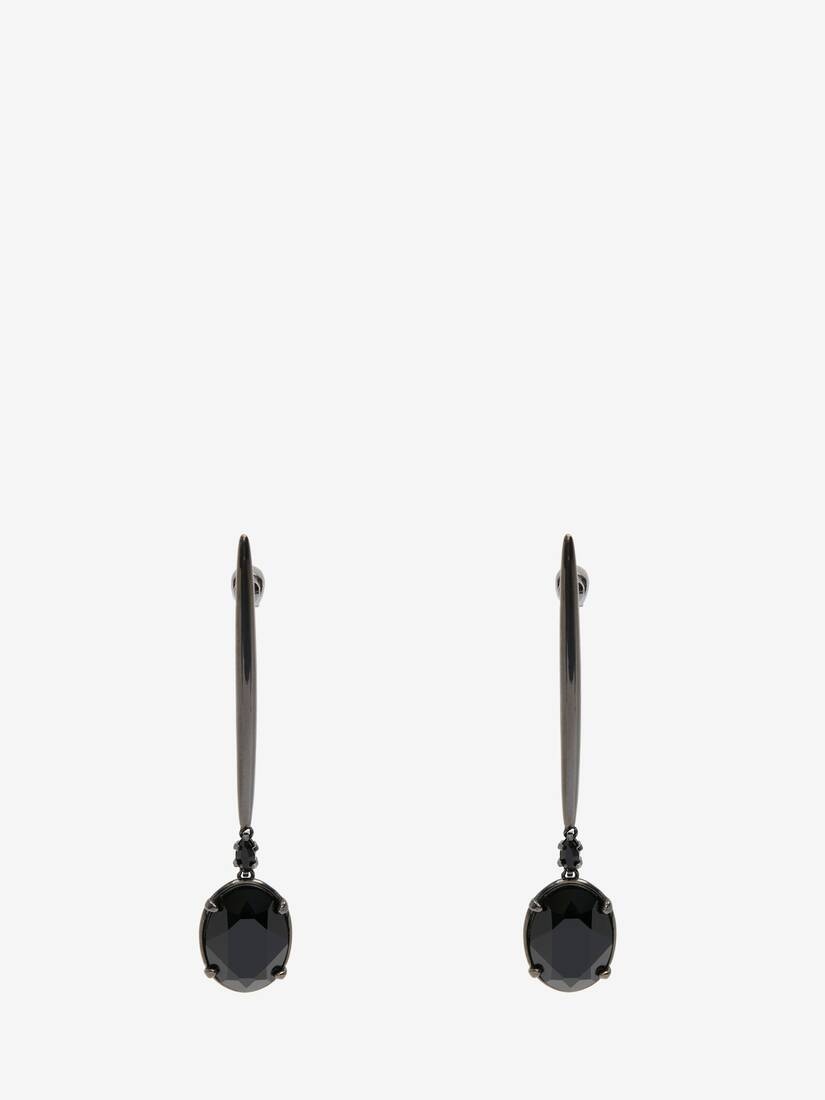 Drop Stick Earrings in Black - 1