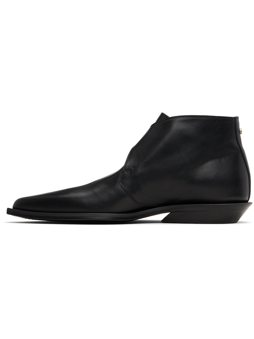Black Yan Pointy Micro Heel Ankle Boots - 3