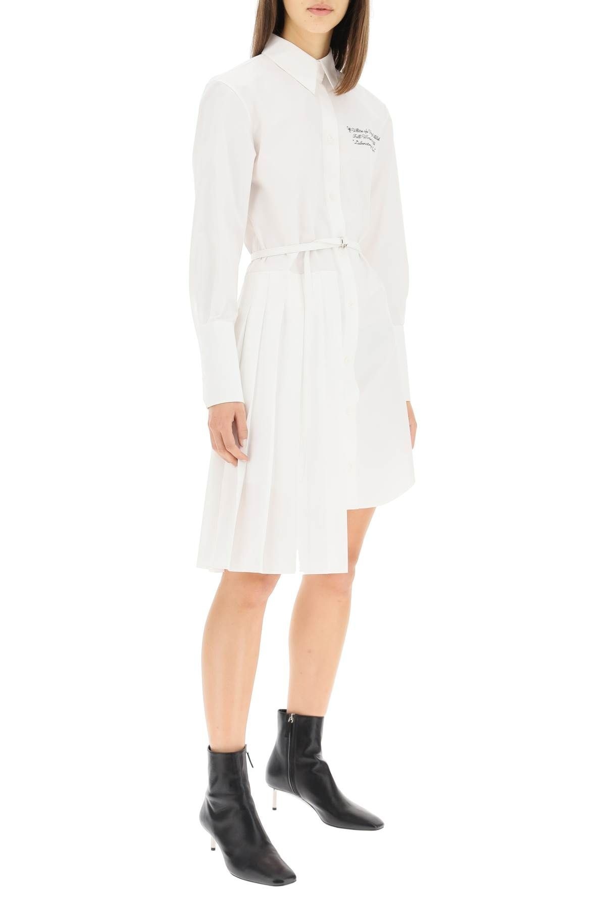 SHIRT DRESS WITH PLEATED PANEL - 2