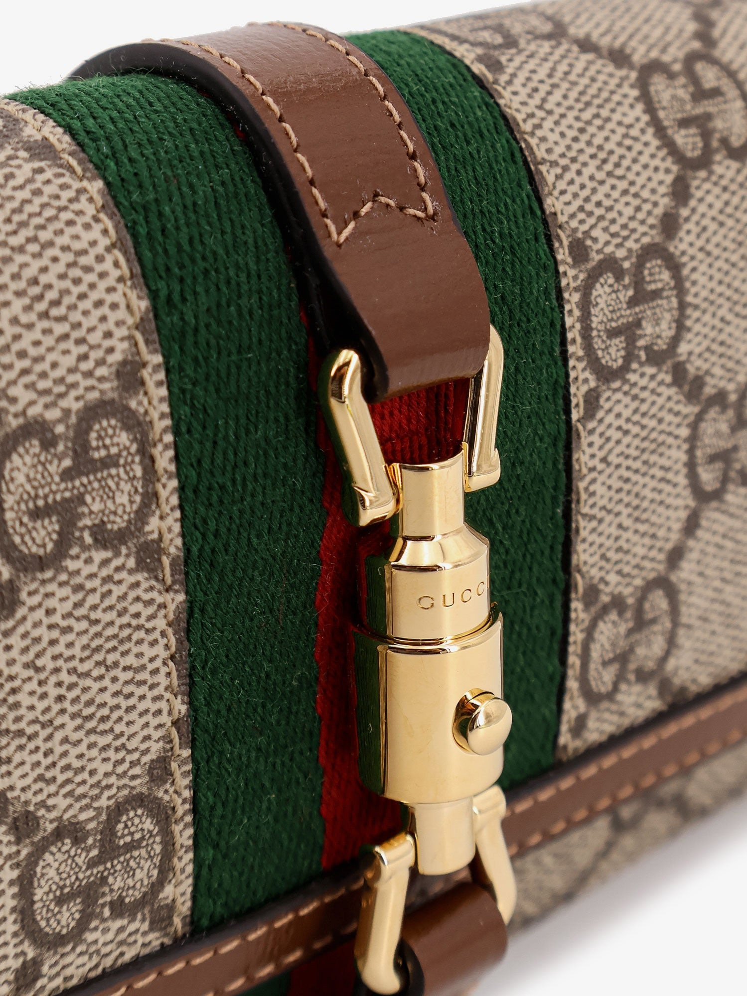 Gucci Women Jackie 1961 Gg Supreme Fabric And Leather Wallet With Shoulder Strap - 5