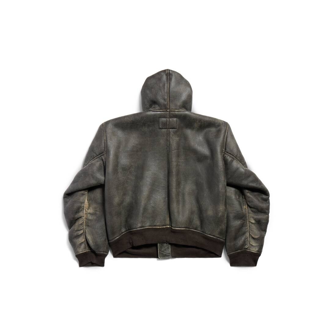 Shearling Zip-up Hoodie Large Fit in Brown - 6