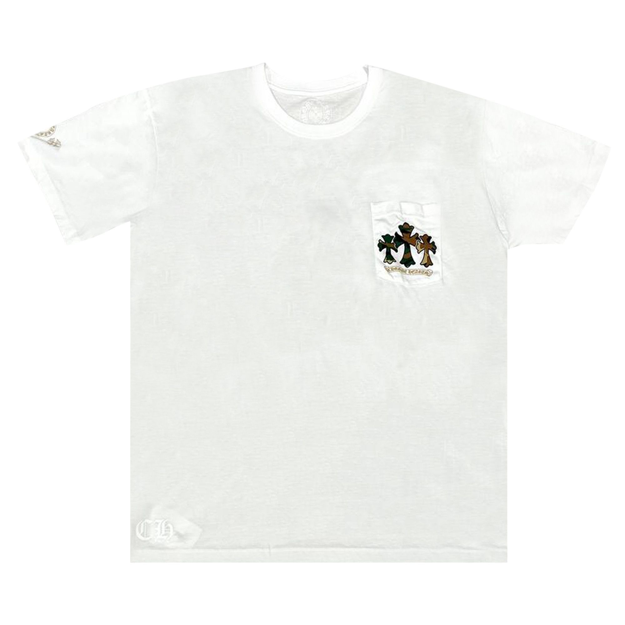 Chrome Hearts Horse Shoe Logo Pocket T-Shirt 'White/Camo' - 1