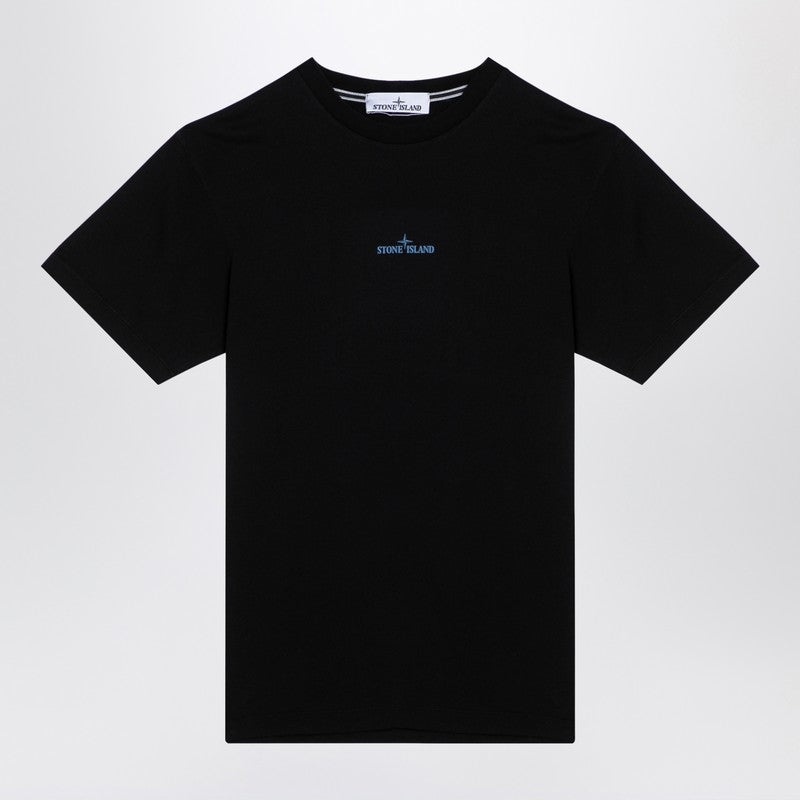 Stone Island Black Cotton T-Shirt With Logo Men - 1